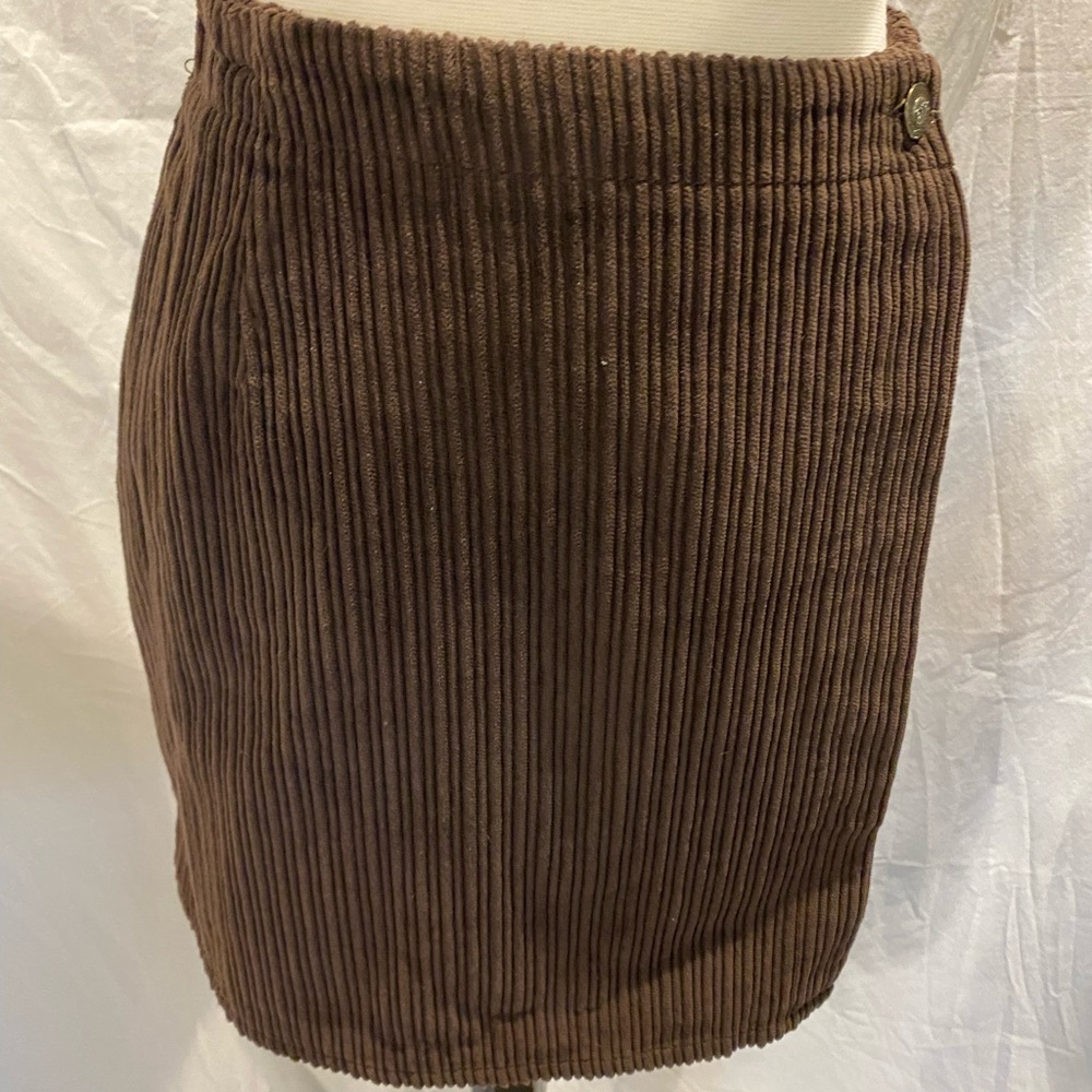 Vintage Express Brown Corduroy Mini Skirt